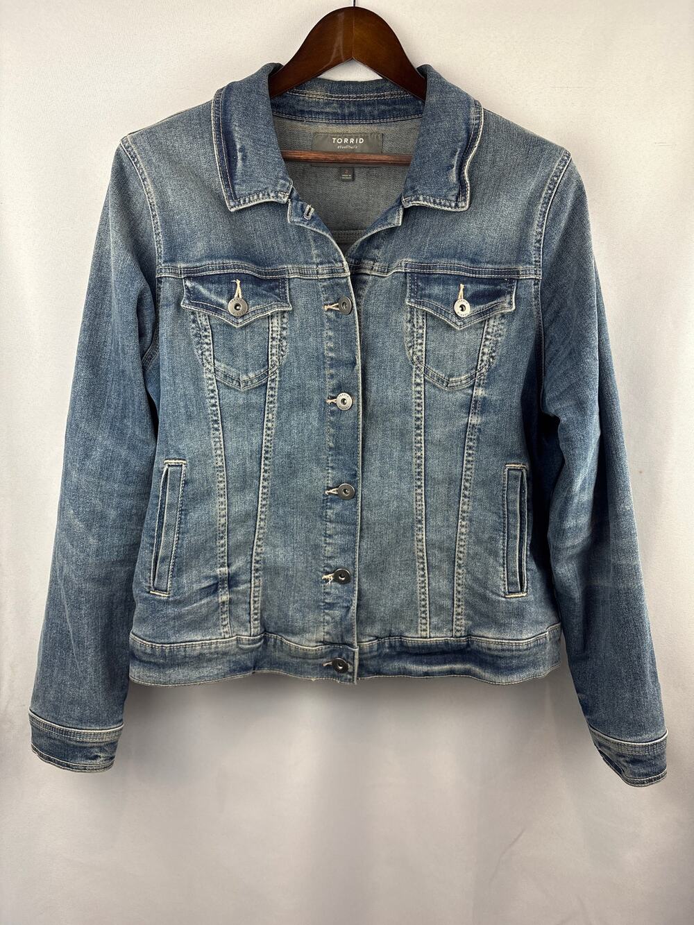 Women’s Torrid Size 2 Light Wash Blue Denim Jacket